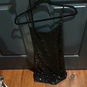 NWT She + Sky black mini sequin dress